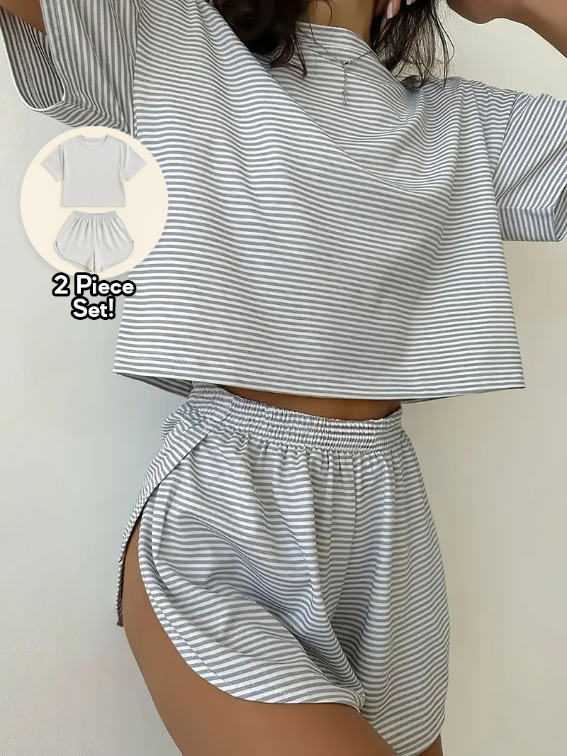 2 Piece Shorts Split Loungewear