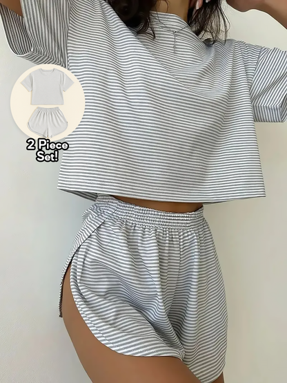 2 Piece Shorts Split Loungewear